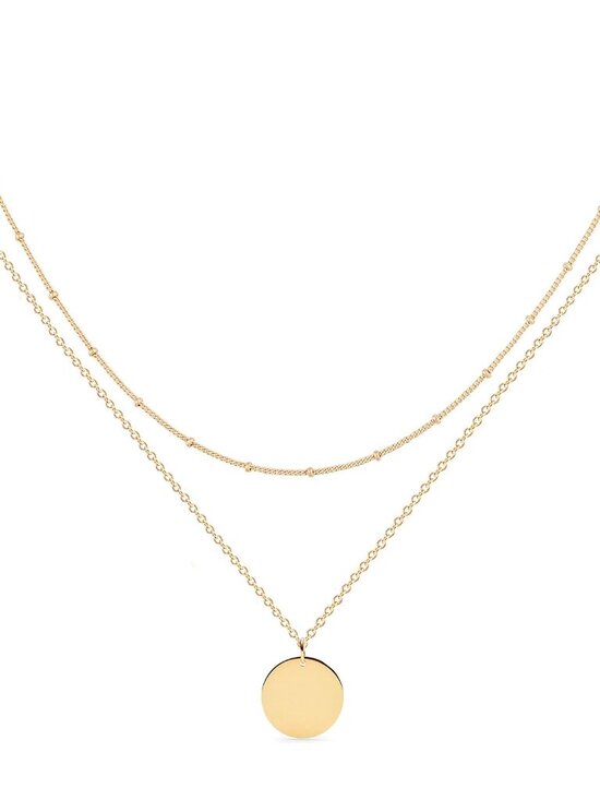 Jewelry - Layered Heart Necklace Pendant Handmade 18k Gold Plated Dainty Gold Choker Arrow